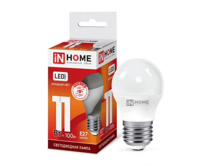 Лампа светодиодная LED-ШАР-VC 11Вт 230В Е27 6500К 990Лм IN HOME (4690612024943)