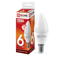 Лампа светодиодная LED-СВЕЧА-VC 6Вт 230В Е14 6500К 540Лм IN HOME (4690612030333)