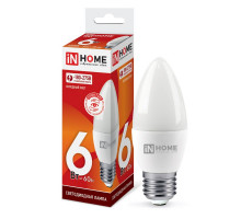 Лампа светодиодная LED-СВЕЧА-VC 6Вт 230В Е27 6500К 540Лм IN HOME (4690612030357)