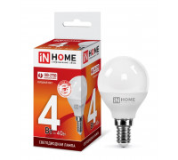 Лампа светодиодная LED-ШАР-VC 4Вт 230В Е14 6500К 360Лм IN HOME (4690612030555)
