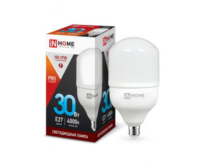 Лампа светодиодная LED-HP-PRO 30Вт 230В Е27 4000К 2700Лм IN HOME (4690612031071)