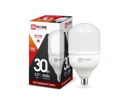 Лампа светодиодная LED-HP-PRO 30Вт 230В Е27 6500К 2700Лм IN HOME (4690612031088)