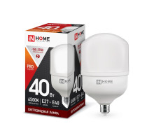 Лампа светодиодная LED-HP-PRO 40Вт 230В Е27 с адаптером E40 6500К 3600Лм IN HOME (4690612031101)