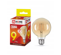 Лампа светодиодная LED-GL-95-deco gold 9Вт 230В Е27 3000К 810Лм золотистая IN HOME (4690612036465)