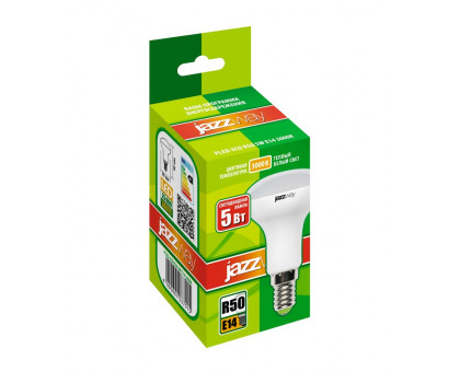 Светодиодная (LED) лампа Jazzway PLED-ECO-R50 5w E14 3000K 400Lm 230V/50Hz (1037015A)