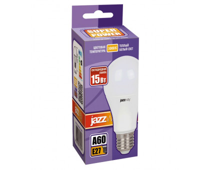 Светодиодная (LED) лампа Jazzway PLED-SP A60 15w 3000K E27 (2853028)