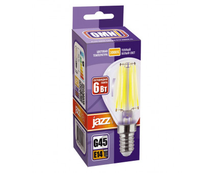 Светодиодная (LED) лампа Jazzway PLED OMNI G45 6w E14 3000K CL 230/50 (5020979)