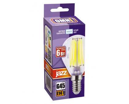 Светодиодная (LED) лампа Jazzway PLED OMNI G45 6w E14 4000K CL 230/50 (5021037)