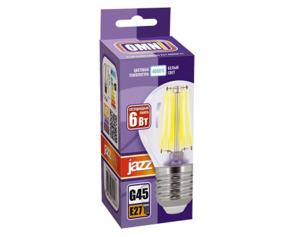 Светодиодная (LED) лампа Jazzway PLED OMNI G45 6w E27 4000K CL 230/50 (5021068)