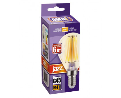 Светодиодная (LED) лампа Jazzway PLED OMNI G45 6w E14 3000K Gold 230/50 (5021211)