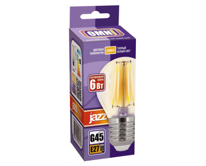 Светодиодная (LED) лампа Jazzway PLED OMNI G45 6w E27 3000K Gold 230/50 (5021242)