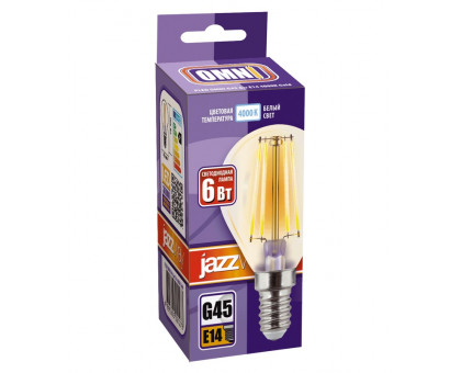 Светодиодная (LED) лампа Jazzway PLED OMNI G45 6w E14 4000K Gold 230/50 (5021273)