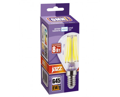 Светодиодная (LED) лампа Jazzway PLED OMNI G45 8w E14 4000K CL 230/50 (5021396)