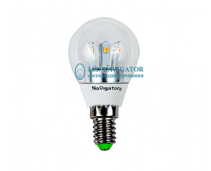 Светодиодная (LED) лампа Navigator NLL-G45-5-230-2.7K-E14-CL 5Вт Е14 Шар (71294) Теплый белый свет