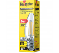 Светодиодная (LED) лампа Navigator 14 008 NLL-F-C35-6-230-4K-E27 6 Вт Е27 Свеча Холодный белый