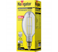Светодиодная (LED) лампа Navigator 14 340 NLL-ED120-24-230-840-Е27-CL (с переходником на E40) 24 Вт Е27 Эллипсоидная Холодный белый