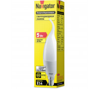 Светодиодная (LED) лампа Navigator 61 026 NLL-P-FC37-5-230-4K-E14-FR 5 Вт Е14 Свеча на ветру Холодный белый