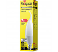 Светодиодная (LED) лампа Navigator 61 027 NLL-FC37-7-230-4K-E14-FR 7 Вт Е14 Свеча на ветру Холодный белый