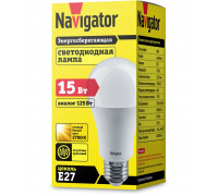 Светодиодная (LED) лампа Navigator NLL-A60-15-230-2.7K-E27 15Вт Е27 Груша (61200) Теплый белый свет