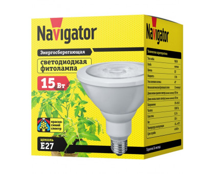 Светодиодная FITO лампа Navigator NLL-FITO-PAR38-15-230-E27 15Вт Е27 Рефлектор (61201) для растений