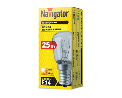 Лампа накаливания Navigator 61 204 NI-T26-25-230-E14-CL Е14 Трубчатая 25 Вт