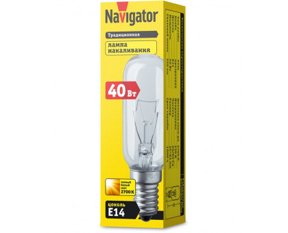 Лампа накаливания Navigator 61 206 NI-T25L-40-230-E14-CL Е14 Трубчатая 40 Вт