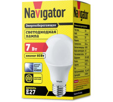 Светодиодная (LED) лампа Navigator 61 236 NLL-A60-7-230-6.5K-E27 7Вт холодный свет