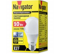 Светодиодная (LED) Лампа Navigator 61 237 NLL-A60-10-230-6.5K-E27 10Вт холодный свет