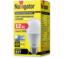 Светодиодная (LED) Лампа Navigator 61 238 NLL-A60-12-230-6.5K-E27 12Вт холодный свет