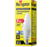 Светодиодная (LED) лампа Navigator 61 240 NLL-C37-7-230-6.5K-E14-FR 7 Вт Е14 Свеча Дневной белый