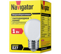 Светодиодная (LED) лампа Navigator 61 243 NLL-G45-1-230-W-E27 1 Вт Е27 Шар Белый