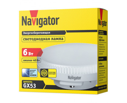 Светодиодная (LED) лампа Navigator 61 247 NLL-GX53-6-230-6.5K 6 Вт GX53 Таблетка Дневной белый