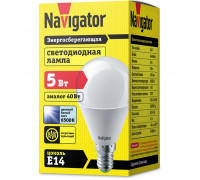 Светодиодная (LED) лампа Navigator 61 252 NLL-P-G45-5-230-6.5K-E14 5 Вт Е14 Шар Дневной белый