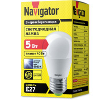 Светодиодная (LED) лампа Navigator 61 253 NLL-P-G45-5-230-6.5K-E27 5 Вт Е27 Шар Дневной белый