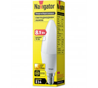 Светодиодная (LED) лампа Navigator NLL-C37-8.5-230-2.7K-E14-FR 8,5Вт Е14 Свеча (61324) Теплый белый свет