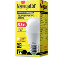 Светодиодная (LED) лампа Navigator 61 336 NLL-G45-8.5-230-2.7K-E27 8,5 Вт Е27 Шар Теплый белый