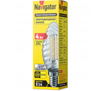 Светодиодная (LED) лампа Navigator 61 340 NLL-F-TC35-4-230-4K-E14 4 Вт Е14 Свеча Холодный белый