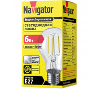 Светодиодная (LED) лампа Navigator 61 344 NLL-F-A60-6-230-4K-E27 6 Вт Е27 Груша Холодный белый