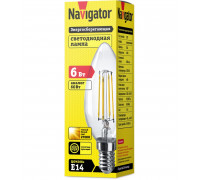 Светодиодная (LED) лампа Navigator 61 354 NLL-F-C35-6-230-2.7K-E14 6 Вт Е14 Свеча Теплый белый