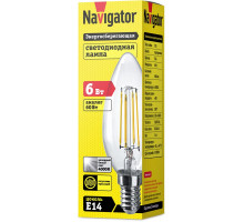 Светодиодная (LED) лампа Navigator 61 356 NLL-F-C35-6-230-4K-E14 6 Вт Е14 Свеча Холодный белый