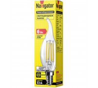 Светодиодная (LED) лампа Navigator 61 357 NLL-F-FC35-6-230-4K-E14 6 Вт Е14 Свеча на ветру Холодный белый