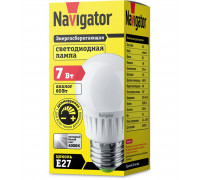 Диммируемая светодиодная (LED) лампа Navigator NLL-G45-7-230-4K-E27-DIMM 7Вт Е27 Шар (61381) Холодный белый свет