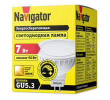 Диммируемая светодиодная (LED) лампа Navigator NLL-MR16-7-230-3K-GU5.3-DIMM 7Вт GU5.3 Рефлектор (61382) Теплый белый свет