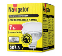 Диммируемая светодиодная (LED) лампа Navigator NLL-MR16-7-230-4K-GU5.3-DIMM 7Вт GU5.3 Рефлектор (61383) Холодный белый свет