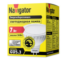 Диммируемая светодиодная (LED) лампа Navigator NLL-MR16-7-230-4K-GU5.3-DIMM 7Вт GU5.3 Рефлектор (61383) Холодный белый свет