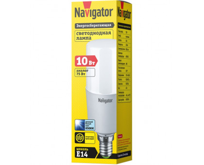 Светодиодная (LED) лампа Navigator 61 470 NLL-T39-10-230-6.5K-E14 10 Вт Е14 Трубчатая Дневной белый