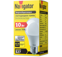 Низковольтная светодиодная (LED) лампа Navigator NLL-A60-10-12/24-4K-E27 10Вт Е27 Груша (61475) Холодный белый свет