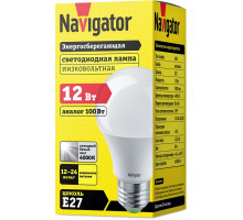 Низковольтная светодиодная (LED) лампа Navigator NLL-A60-12-12/24-4K-E27 12Вт Е27 Груша (61477) Холодный белый свет