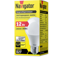 Низковольтная светодиодная (LED) лампа Navigator NLL-A60-12-24/48-4K-E27 12Вт Е27 Груша (61478) Холодный белый свет