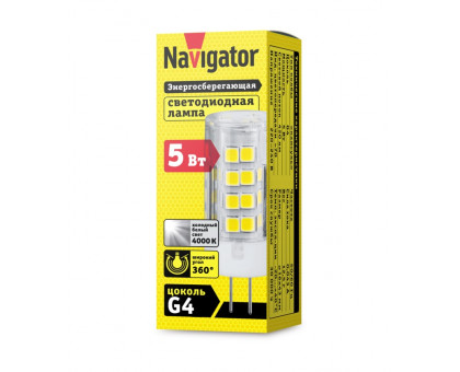 Светодиодная (LED) лампа Navigator 61 484 NLL-P-G4-5-230-4K 5 Вт G4 Капсула Холодный белый